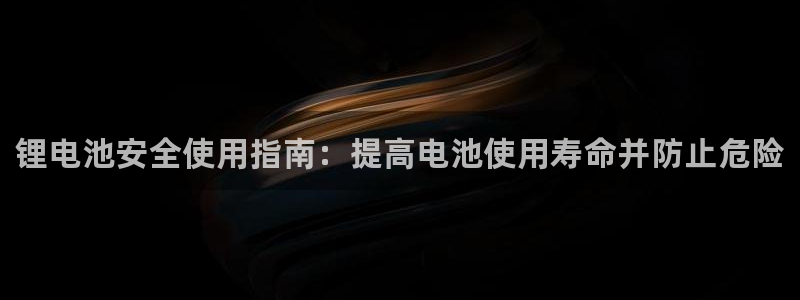 尊龙凯时人生就是搏官：锂电池安全使用指南